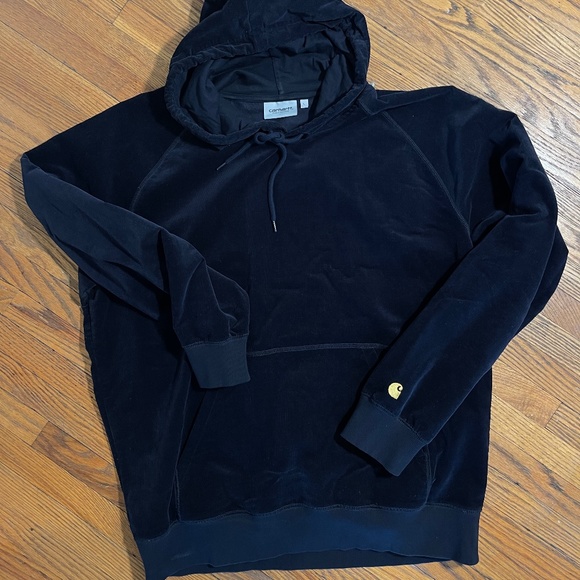 Carhartt WIP Corduroy Navy Hoodie Large - Picture 1 of 3